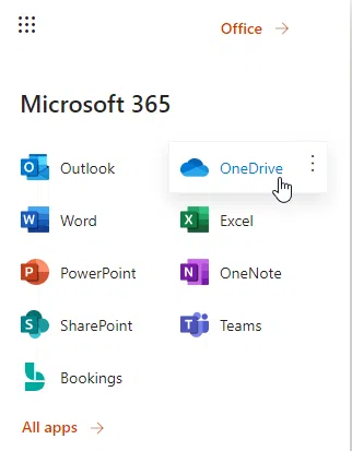 Microsoft 365 Waffle Menu