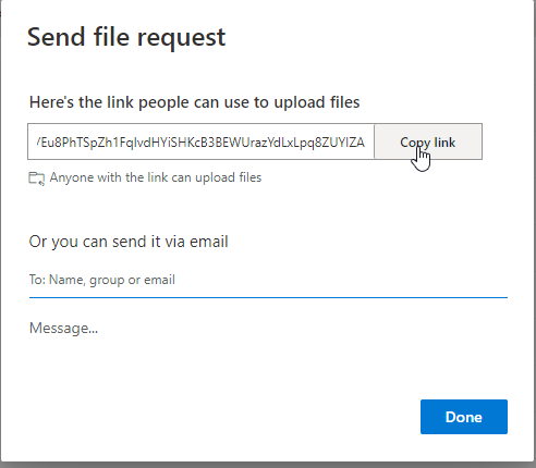 Request Files URL Window